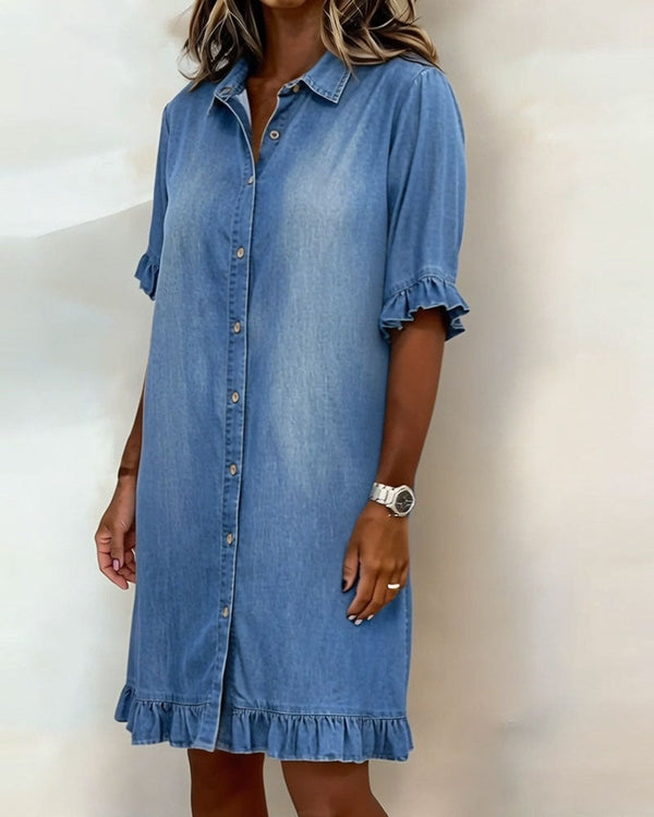 Ndapewa - Comodo Abito in Denim Con un Taglio Che Valorizza la Figura
