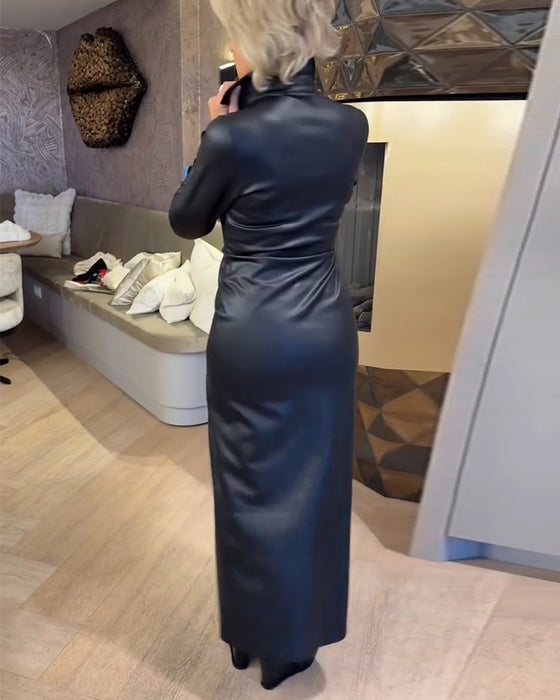Laila - Abito Alla Moda in Pelle PU Con Cerniera