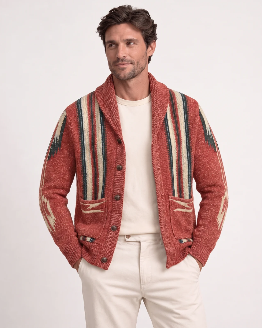 Jonnie - Comfort Knitted Shawl Cardigan