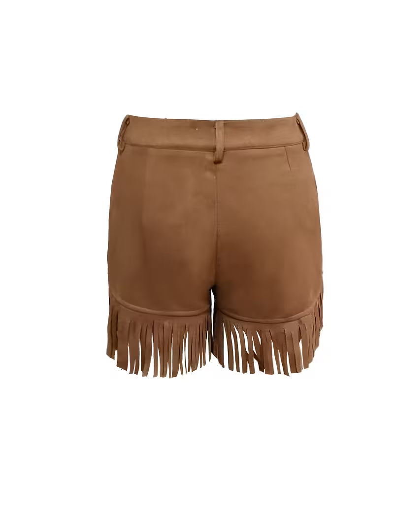 Wiliya - Pantaloncini Vintage a Vita Bassa Con Frange