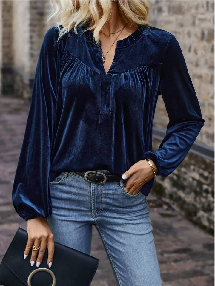 Lihi - Maglia Comoda a Maniche Lunghe Con Scollo a V