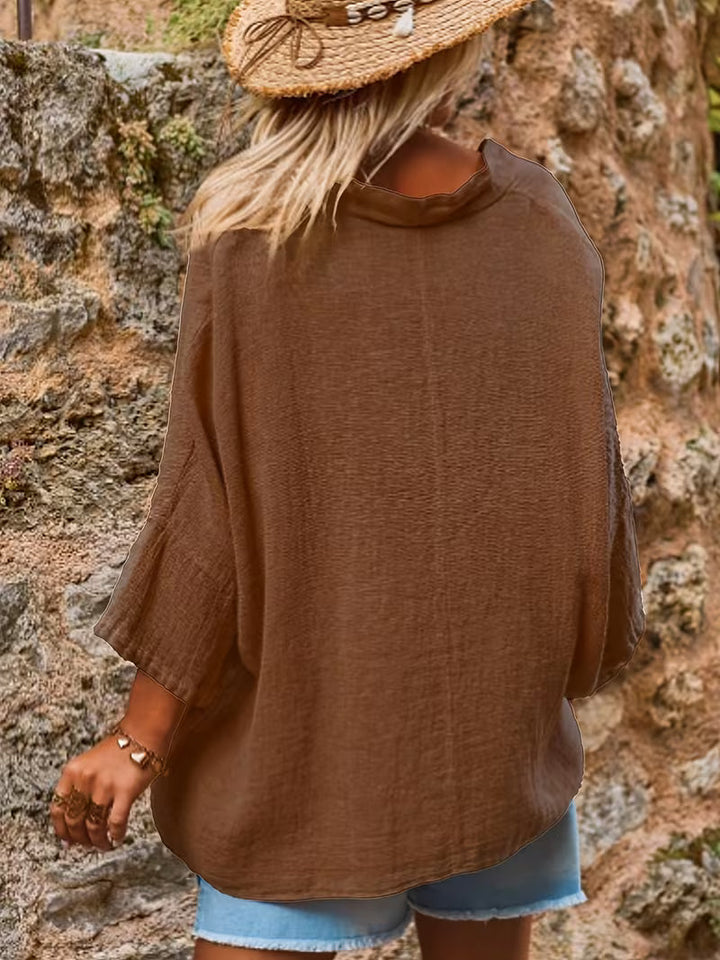 Lelina - Top Con Scollo a V E Maniche a Pipistrello
