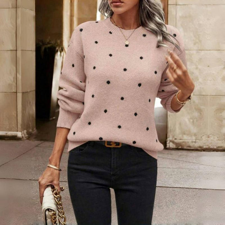 Gergana - Maglione a Pois Lavorato a Maglia