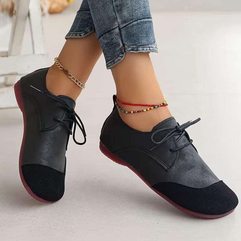 Zuniya - Scarpe Comode Con Zeppa Bassa e Allacciatura