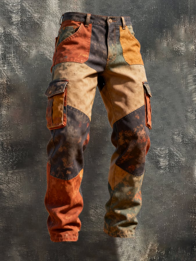 Santner - Pantaloni Da Lavoro Retrò Con Tasche Blocco Colore