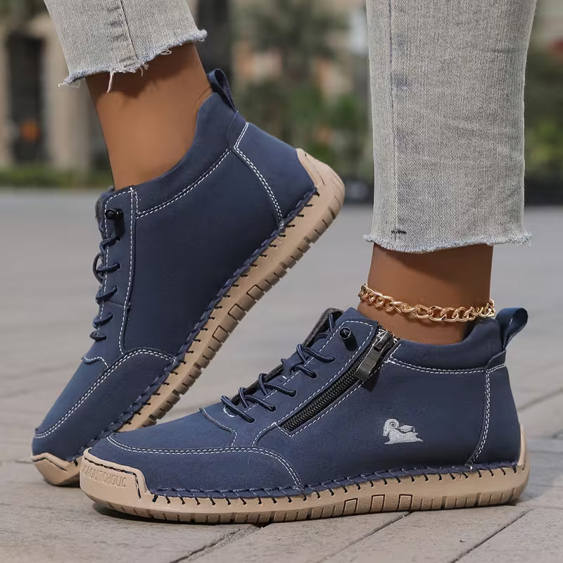 Schreiner - Scarpa da Ginnastica Con Lacci e Cerniera Laterale Con Cuciture a Contrasto