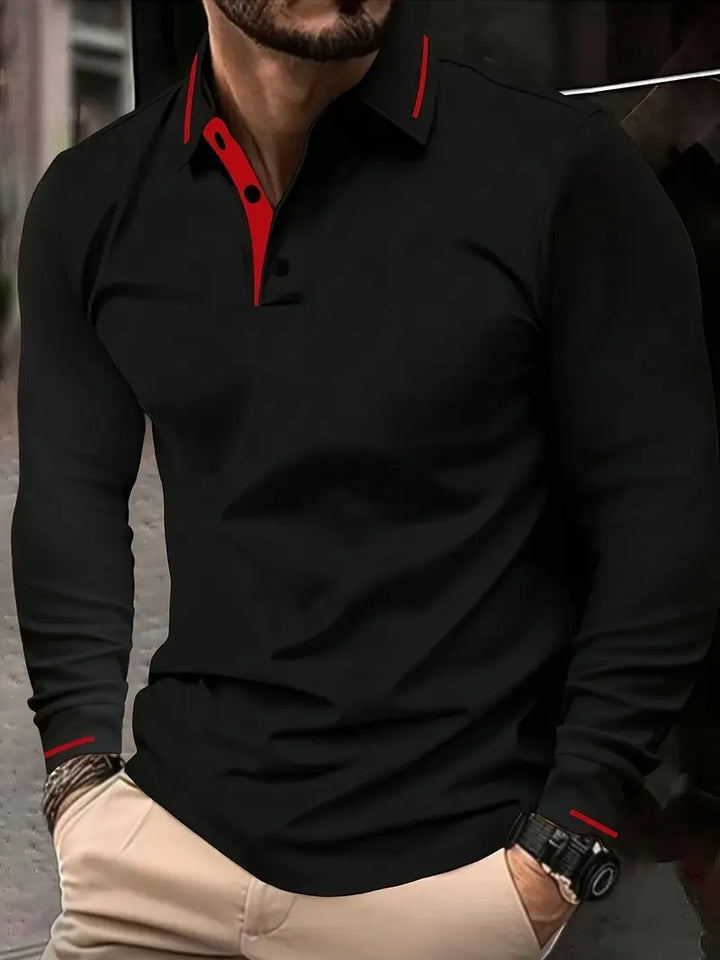 Karunaratne - Elegante Polo a Maniche Lunghe