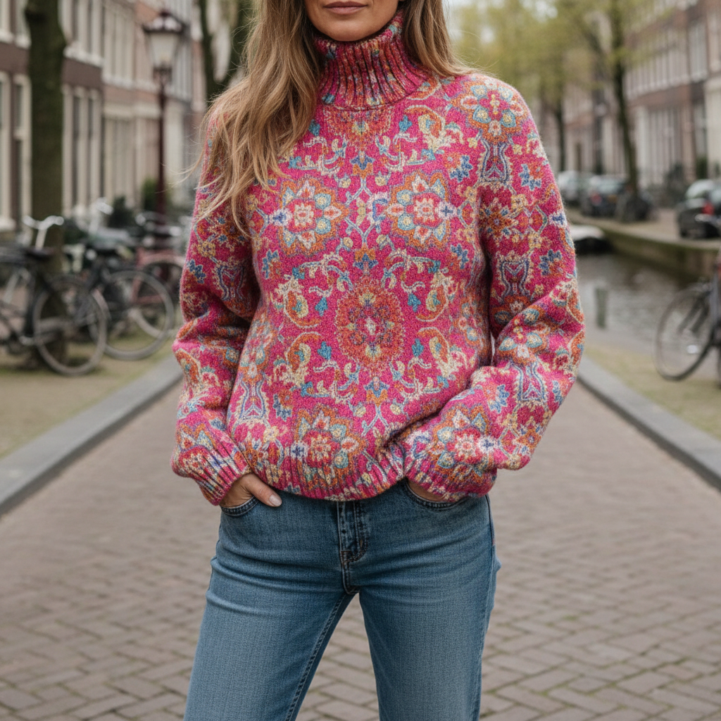 Miraen - Maglione a Collo Alto con Maniche Lunghe