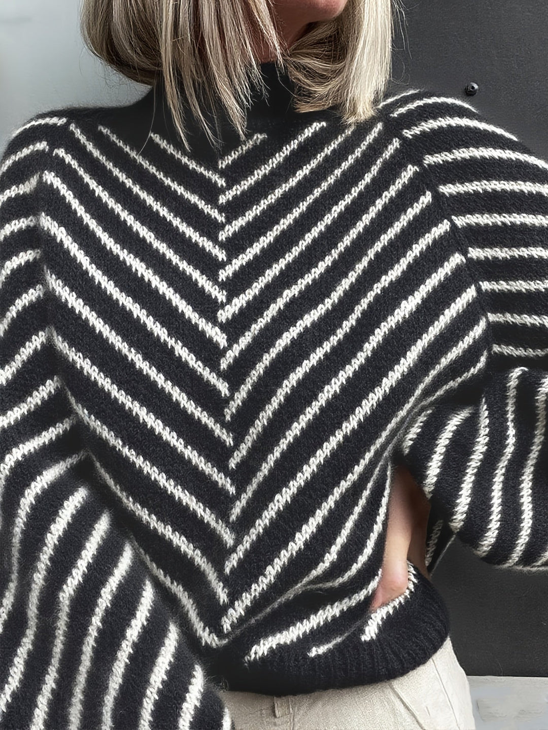 Klarysa - Maglione Casual a Maniche Lunghe Lavorato a Maglia