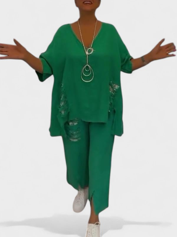 Raisa - Set Due Pezzi Con Scollo a V Per l'estate