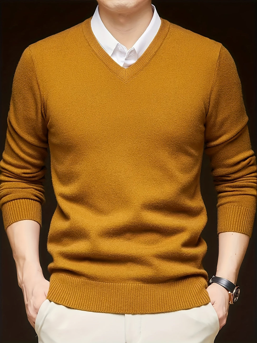 Dionysis - Maglione Lavorato a Maglia Con Scollo a V “Cross Border”