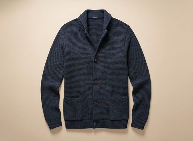 Eskel - Elegante Cardigan In Lana a Maniche Lunghe