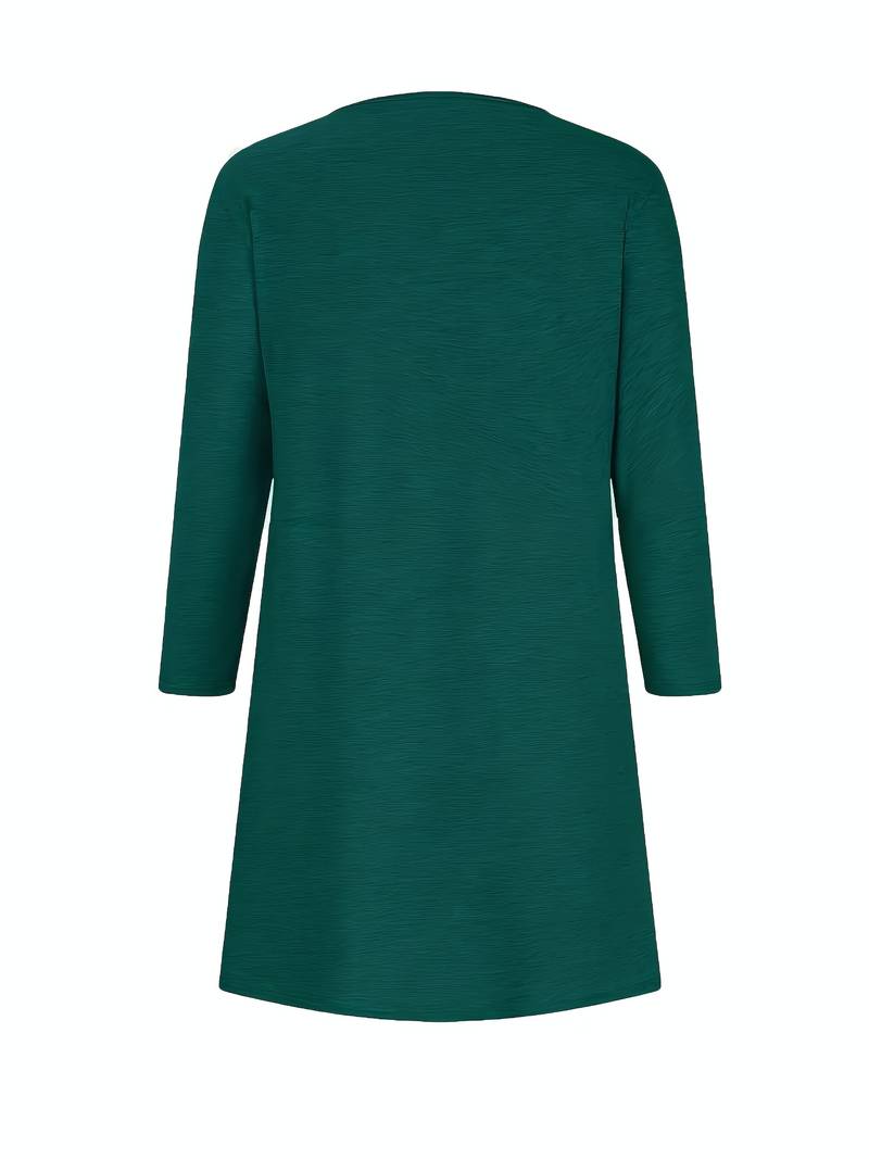 Alinor - Abito Casual a Maniche Lunghe Con Patchwork a Quadri