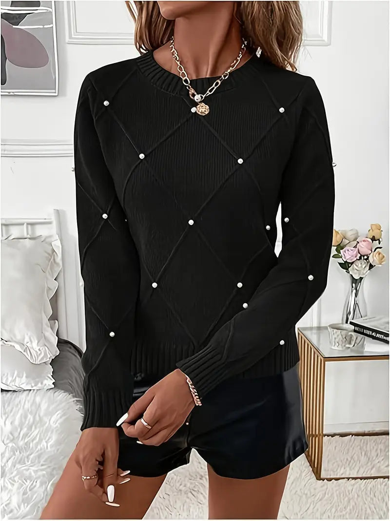 Turid - Elegante Maglione Lavorato a Maglia Con Maniche Lunghe