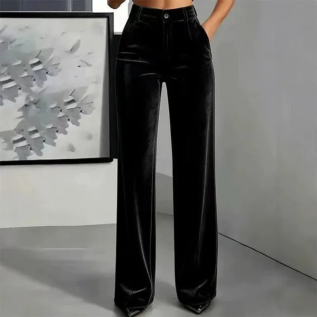 Jana - Pantaloni Vita Alta Gamba Larga
