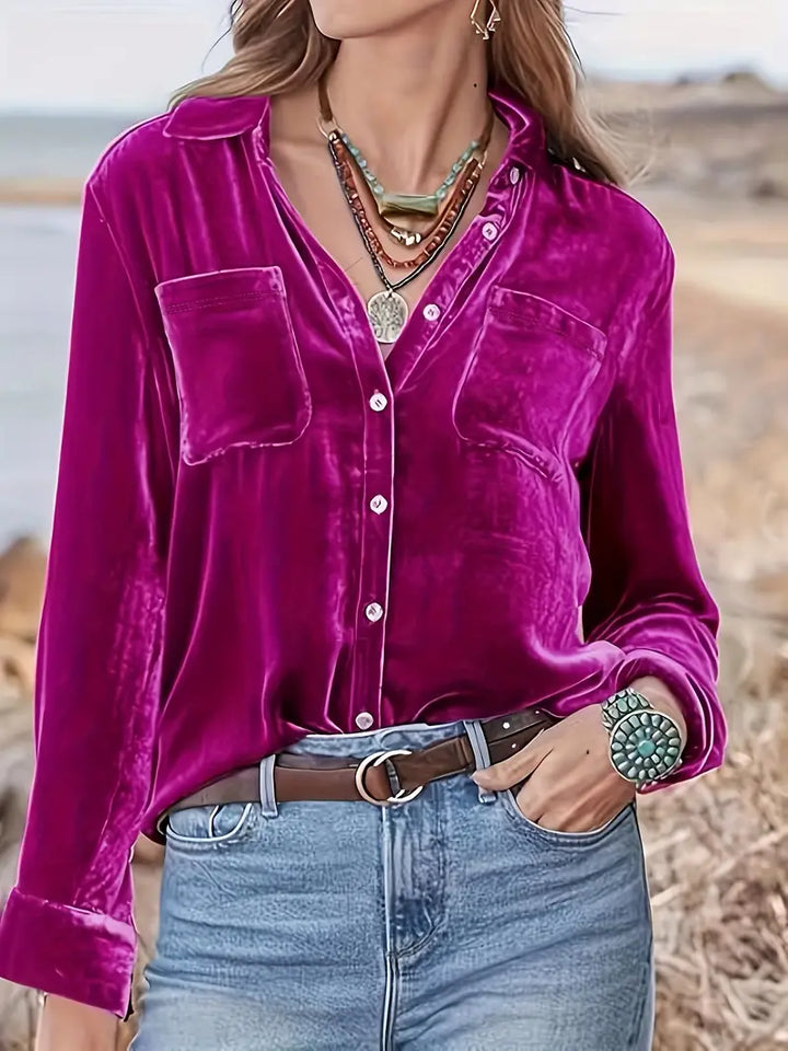 Geanie - Camicia a Maniche Lunghe Con Tasche Frontali