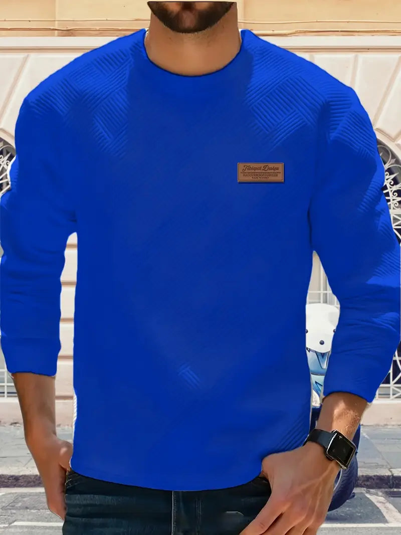 Malinga - Felpa Casual Con Motivo Geometrico e Maniche Lunghe