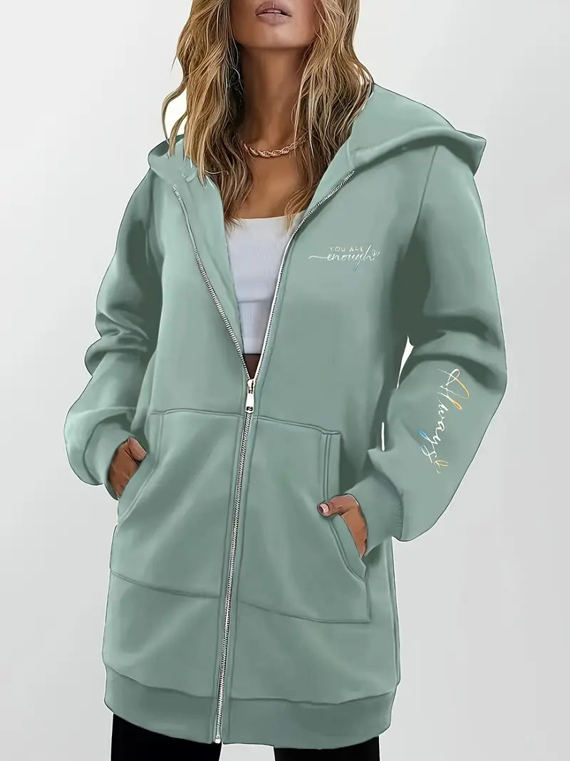 Angeleen - Giacca Con Cappuccio e Zip Con Stampa Geometrica