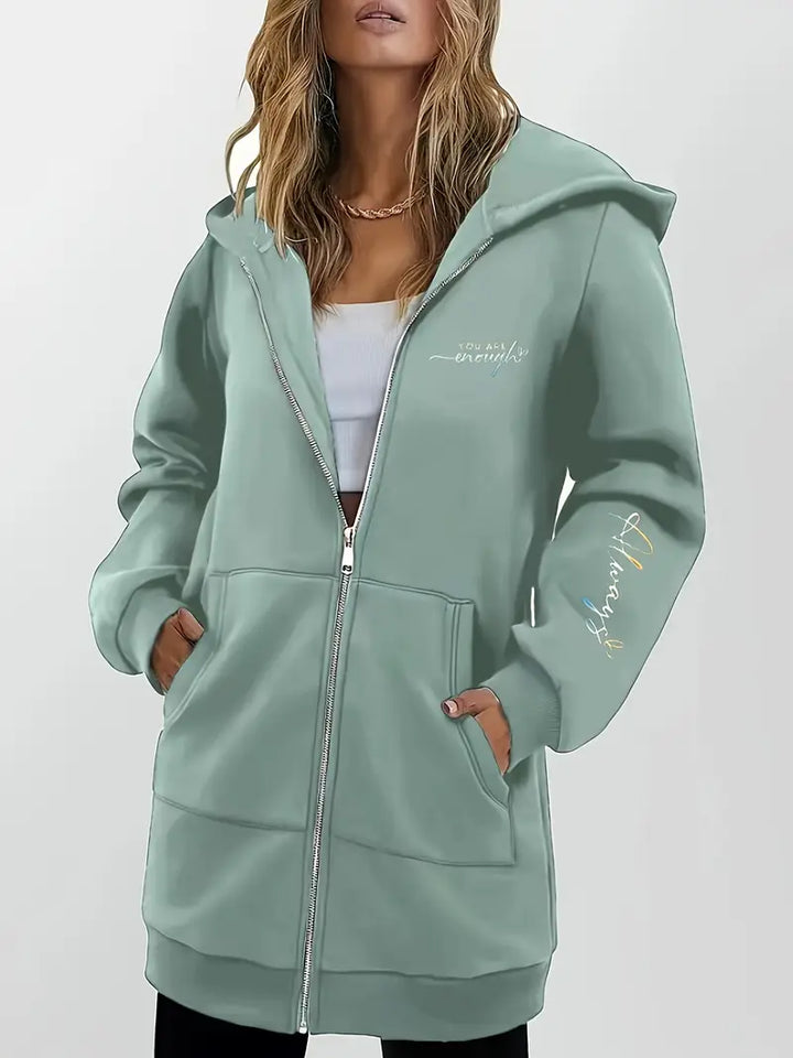 Angeleen - Giacca Con Cappuccio e Zip Con Stampa Geometrica