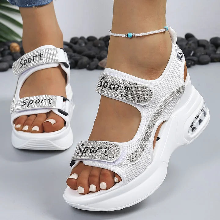 Terezie - Sandali Ortopedici Alla Moda Con Cristalli