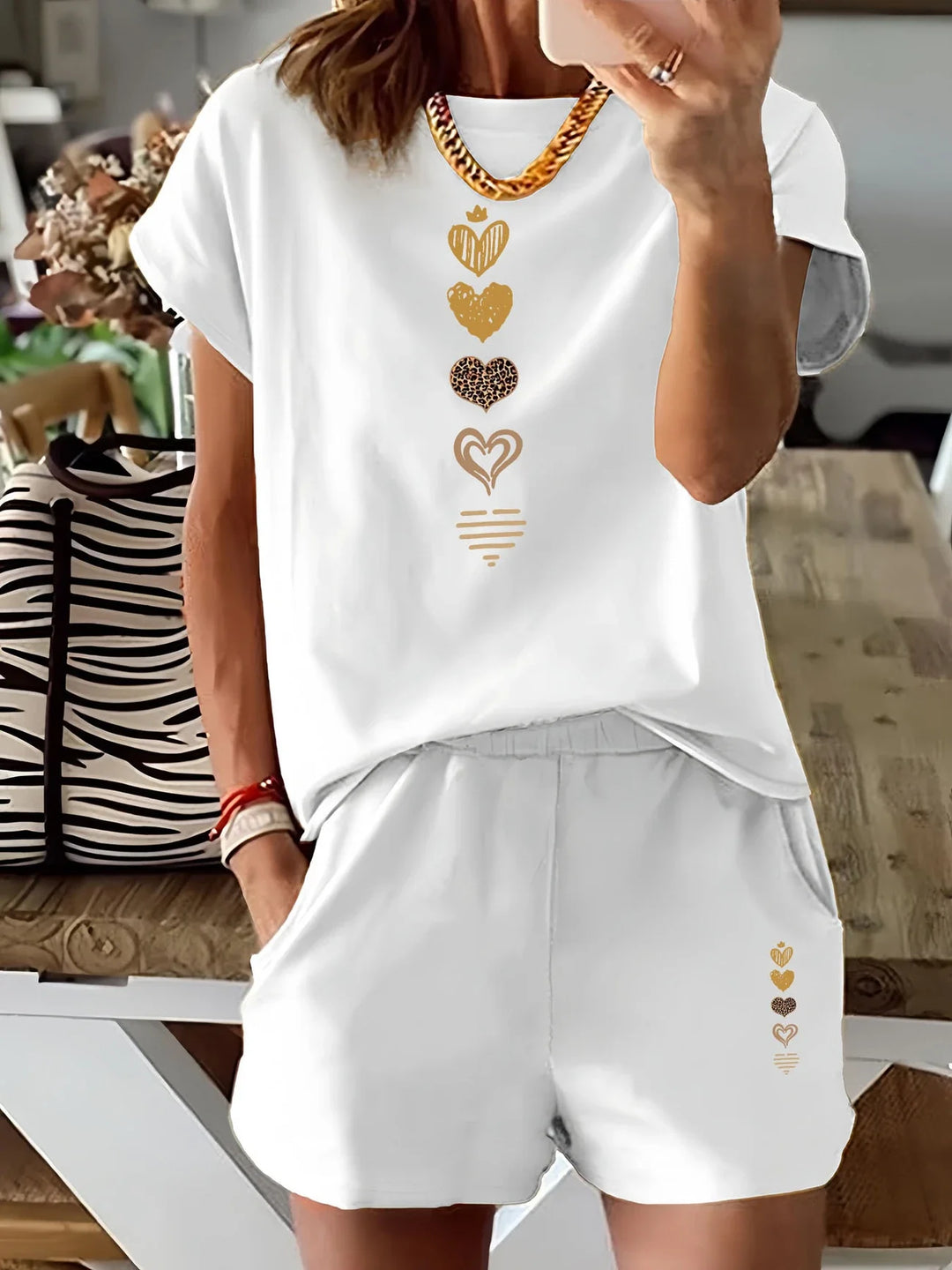 Lyra - Casual Set Di Due Pezzi Con Stampa Grafica