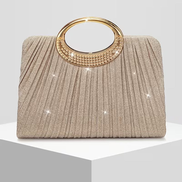 Lizzana - Borsa a Mano Rotonda Lucida Con Anello E Pieghe