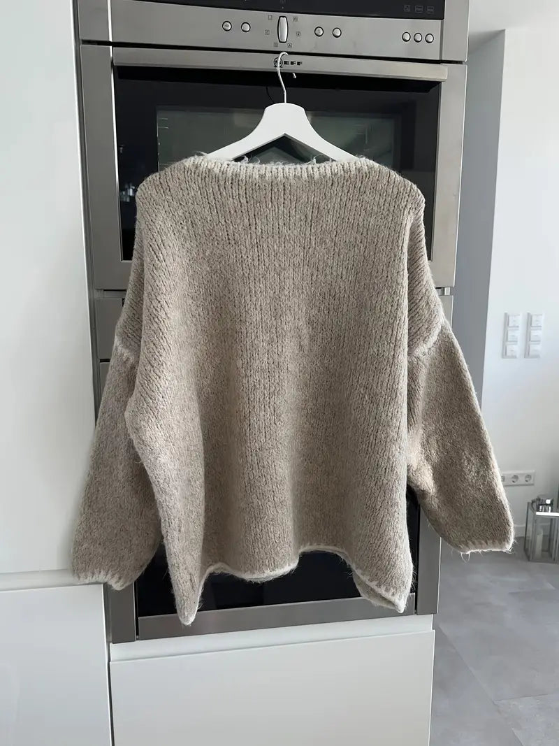 Usalda - Maglione Lavorato a Maglia a Maniche Lunghe