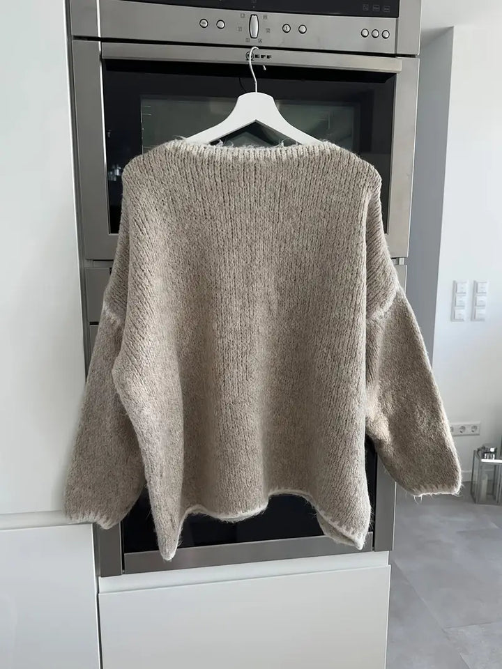 Usalda - Maglione Lavorato a Maglia a Maniche Lunghe