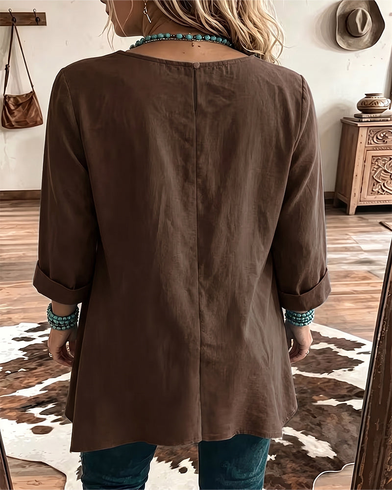 Taireen - Camicetta a Tunica Plissettata in Stile Boho