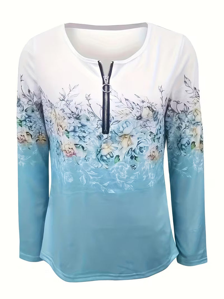 Tishna - Top Con Elegante Stampa Grafica Floreale