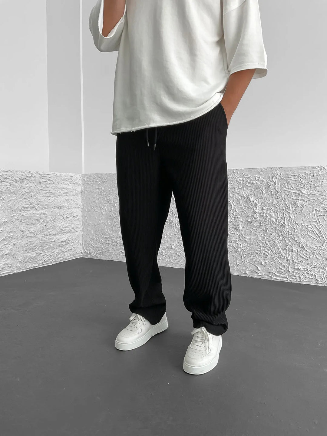 Wigand – Pantaloni In Spandex a Coste Comfort