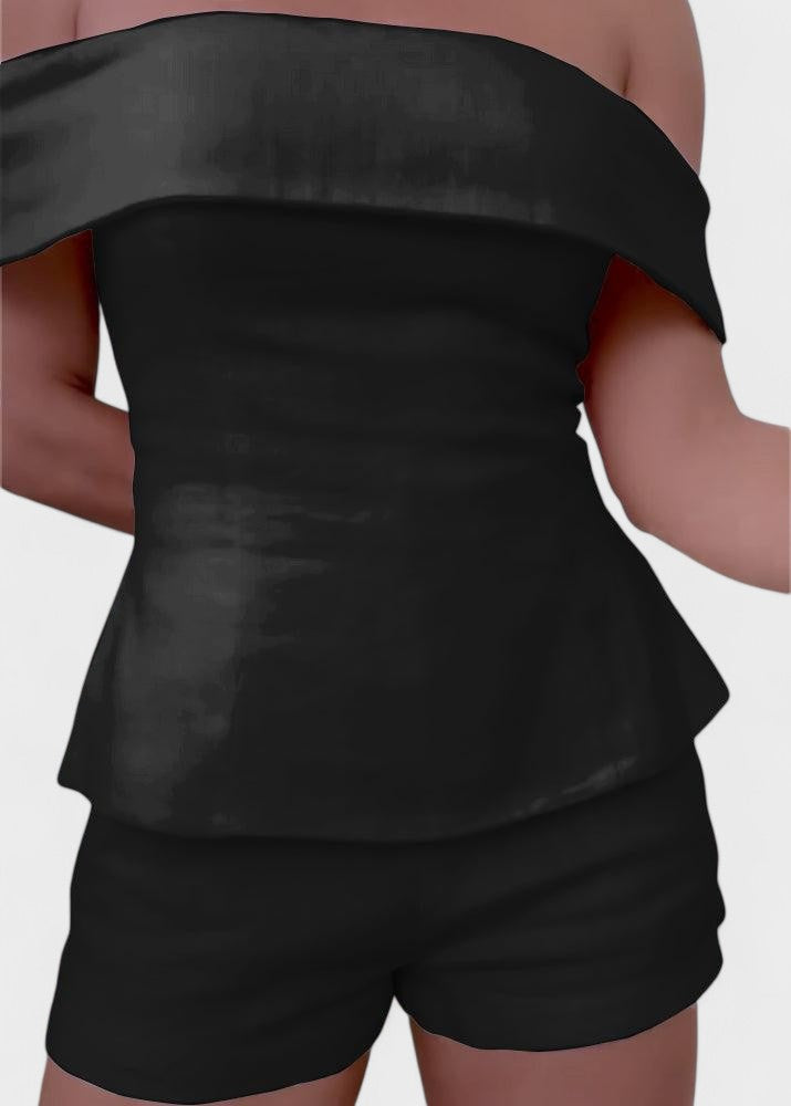 Shalita - Completo a Due Pezzi In Lino Con Spalle Scoperte