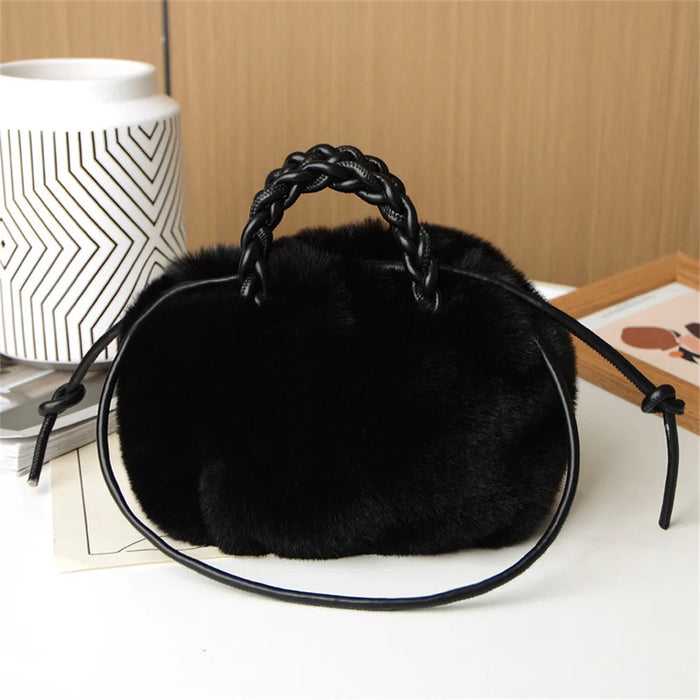 Narnia - Borsa a Tracolla in Peluche Color Zucca