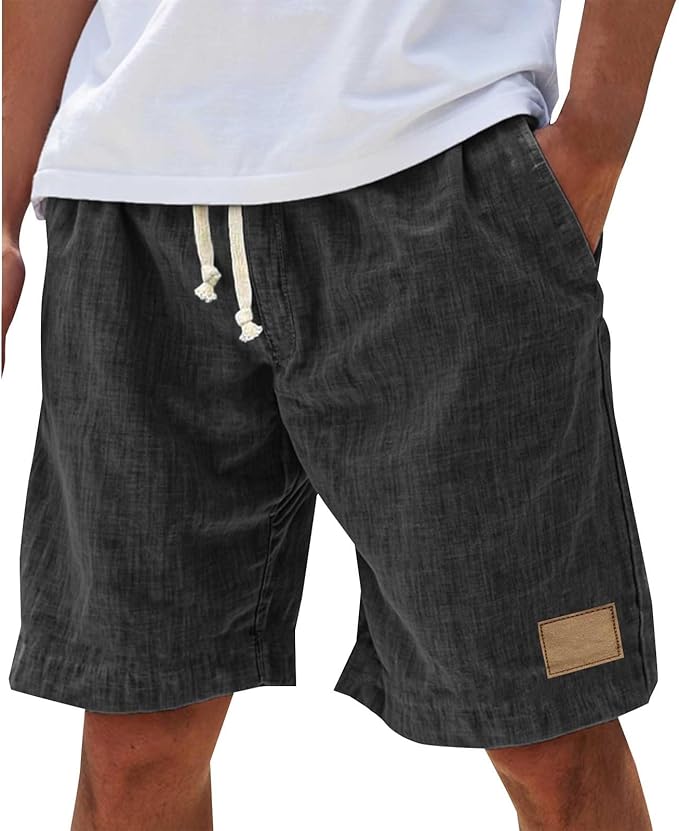 Alonz - Pantaloncini Di Lino Con Elastico in Vita
