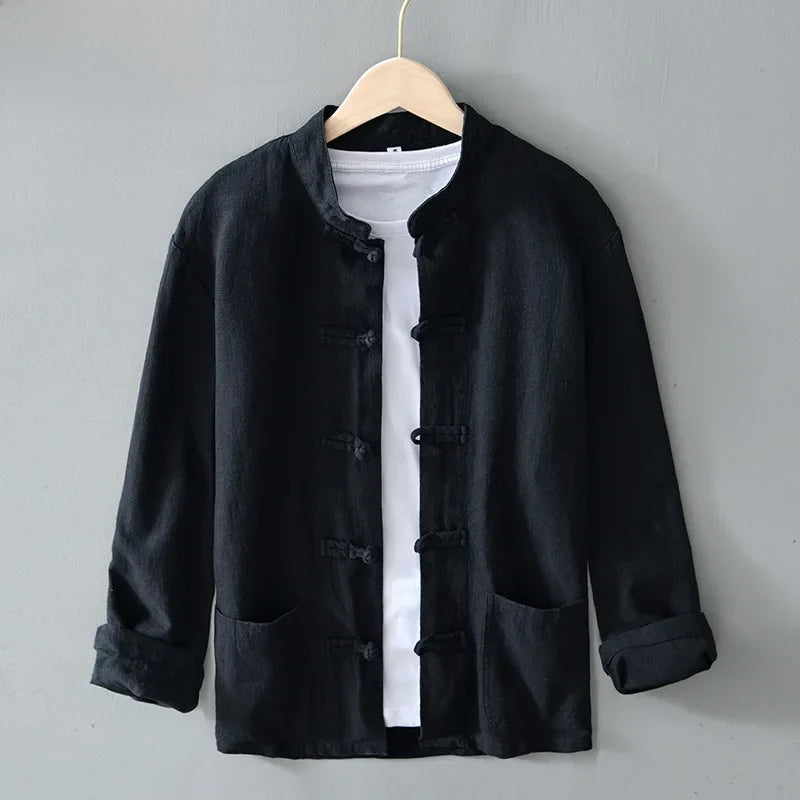 Ffinian - Camicia Mandarina in Cotone E Lino