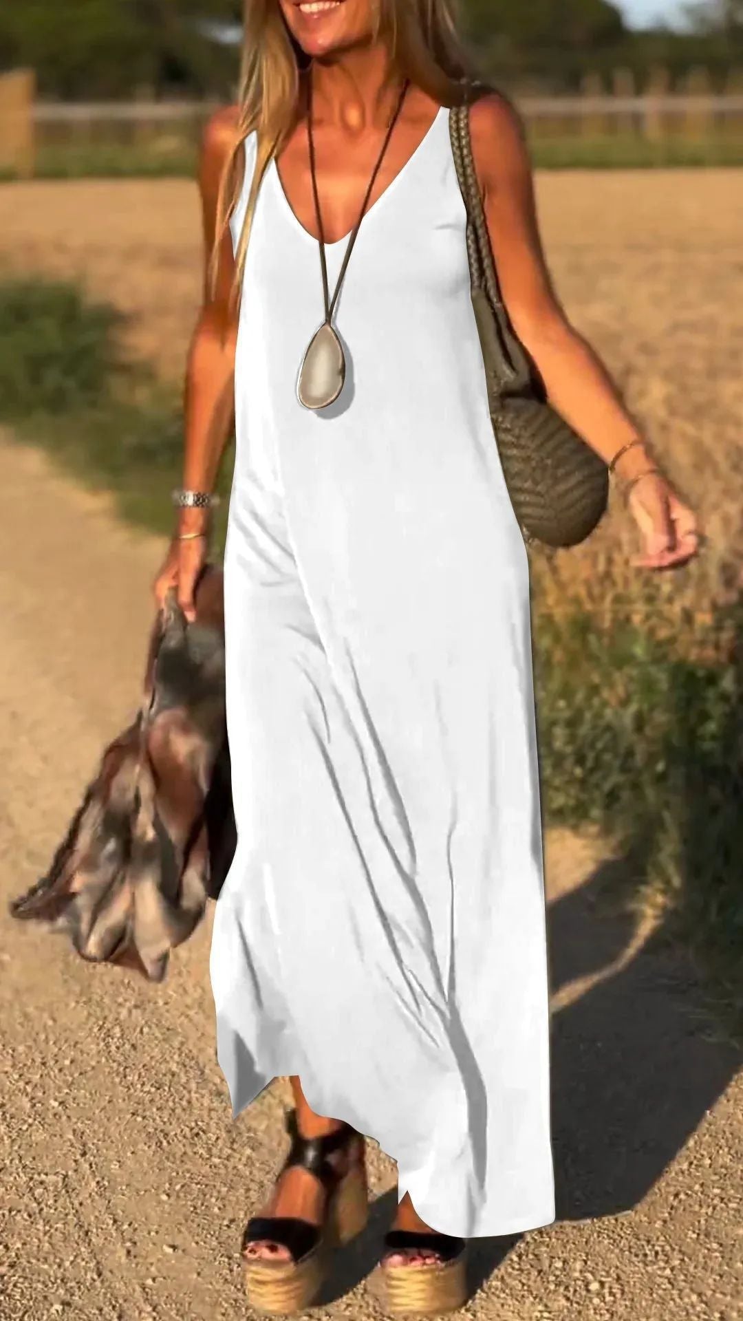 Evelyne - Elegante Abito Lungo Senza Maniche