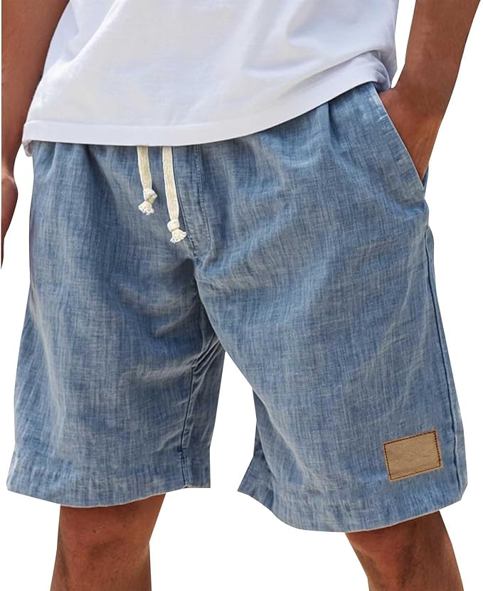 Alonz - Pantaloncini Di Lino Con Elastico in Vita
