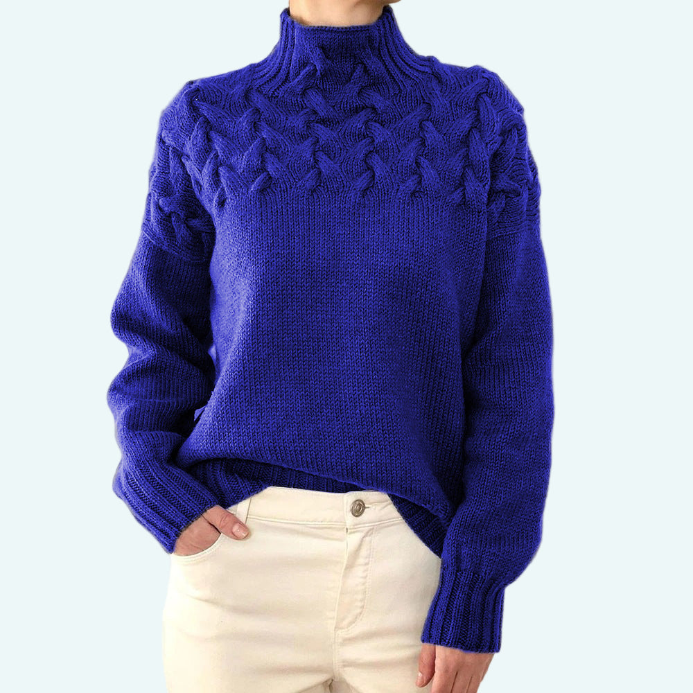 Farrah - Elegante Maglione a Collo Alto Lavorato a Maglia