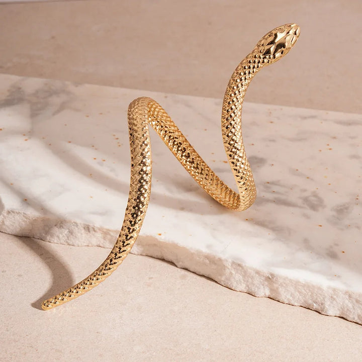 Zevella - Set Composto Da Bracciale E Anello Con Motivo a Serpente Scolpito