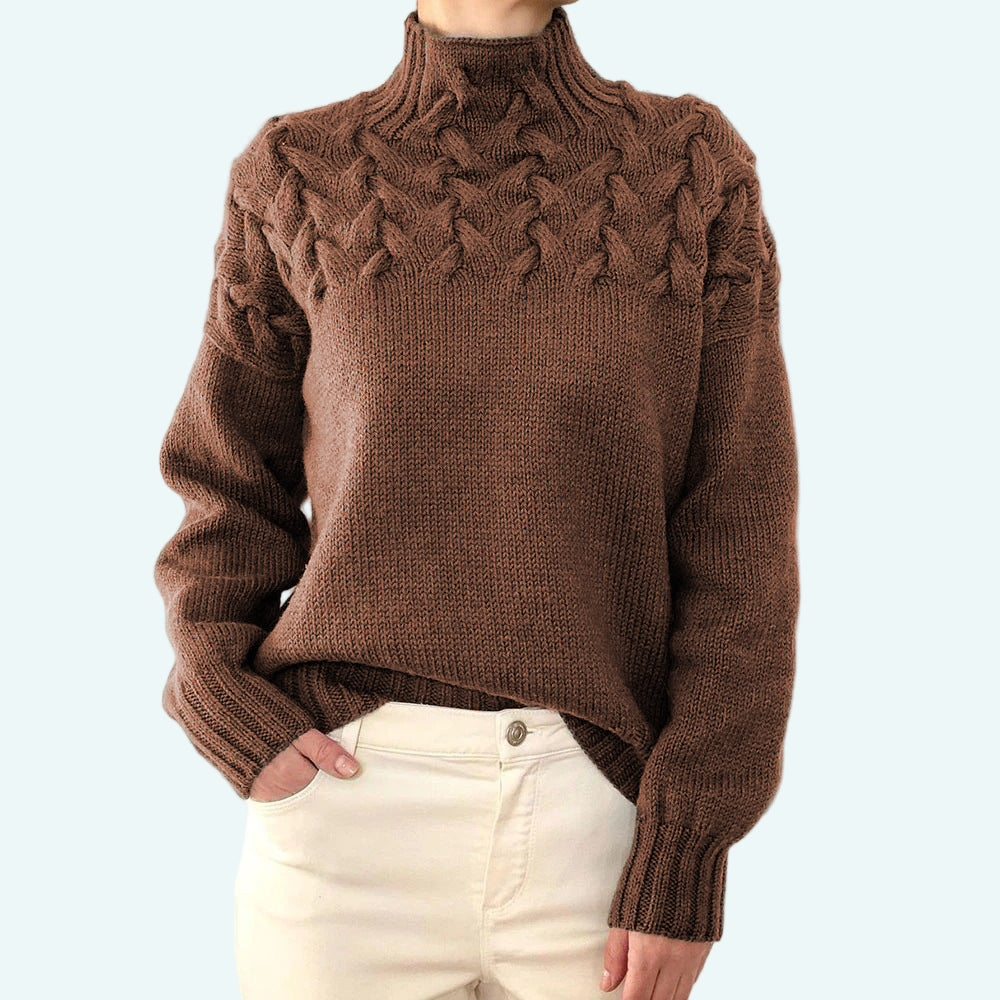 Farrah - Elegante Maglione a Collo Alto Lavorato a Maglia