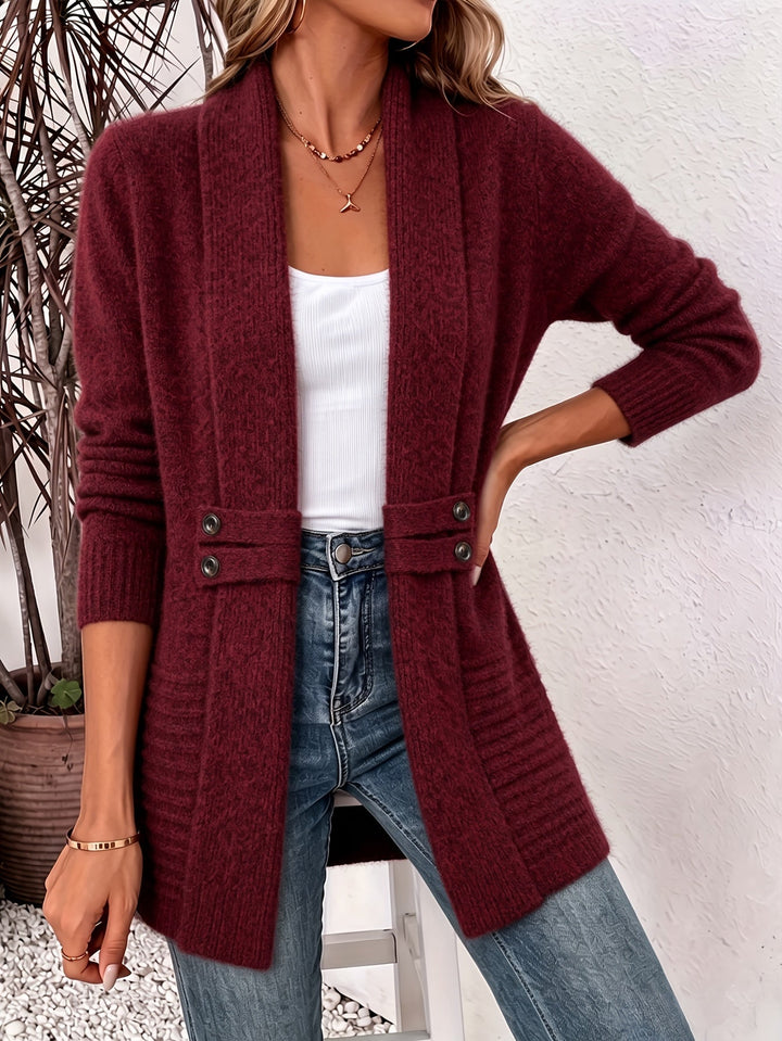 Linsey - Elegant Cardigan With Open Front