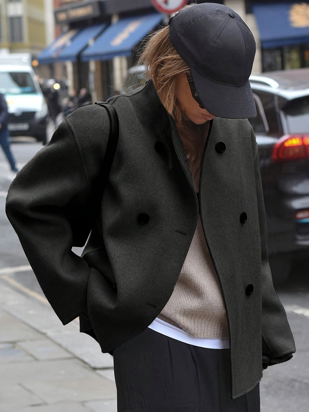 Deanne - Elégant Cappotto Doppiopetto Beige