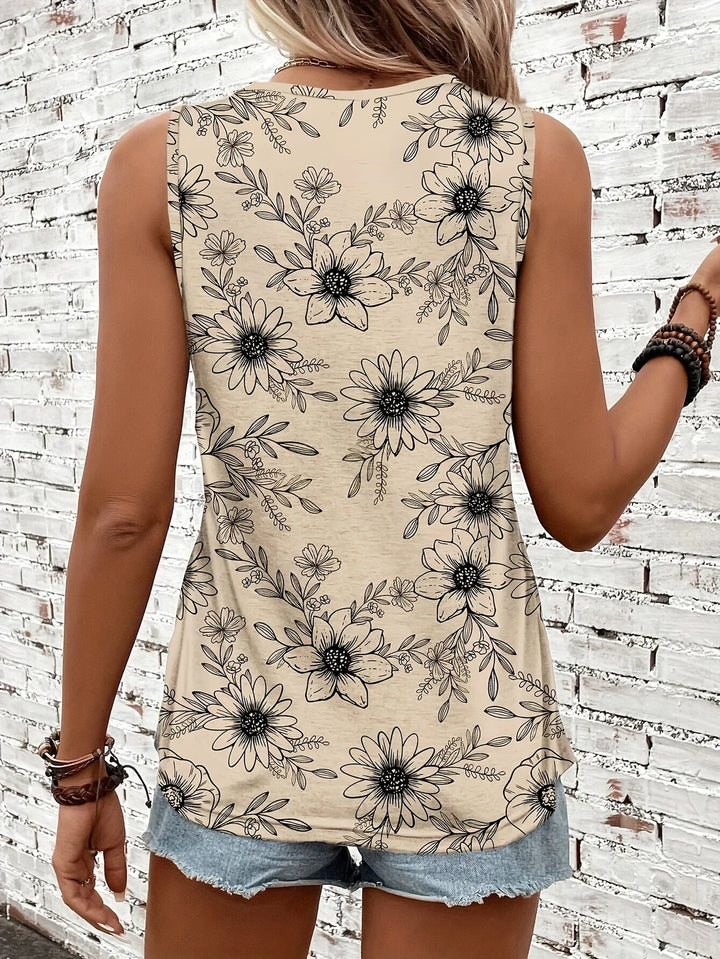 Lilou - Top Estivo Casual Con Stampa Floreale