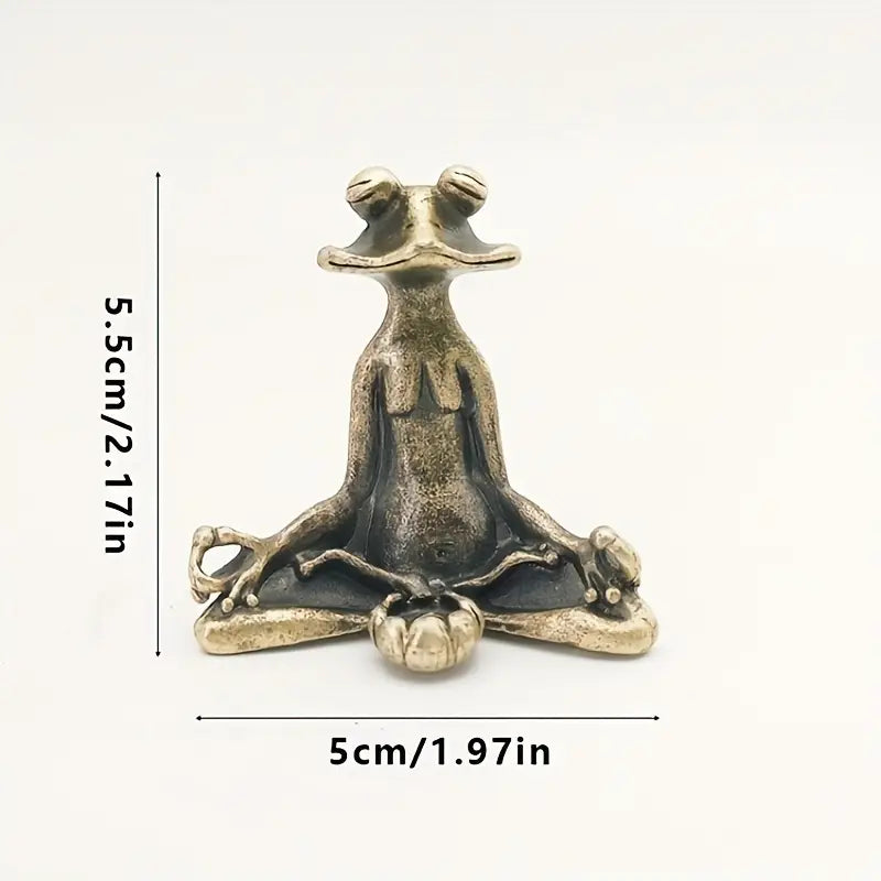 Meditoad - Elegante Portaincenso a Forma Di Rana In Metallo