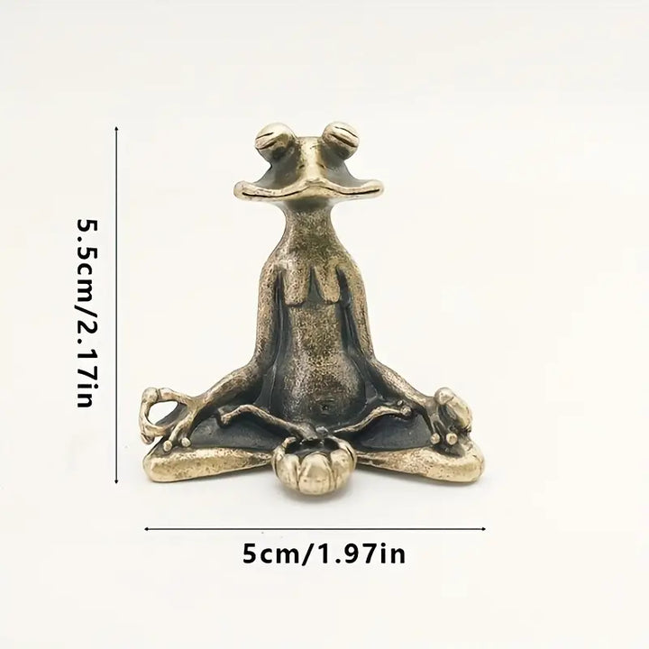 Meditoad - Elegante Portaincenso a Forma Di Rana In Metallo