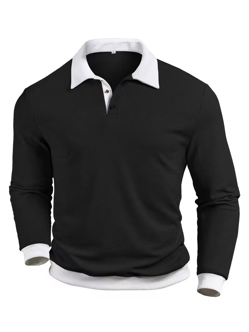 Gennady - Camicia In Maglia Waffle Testurizzata Con Colletto a Contrasto