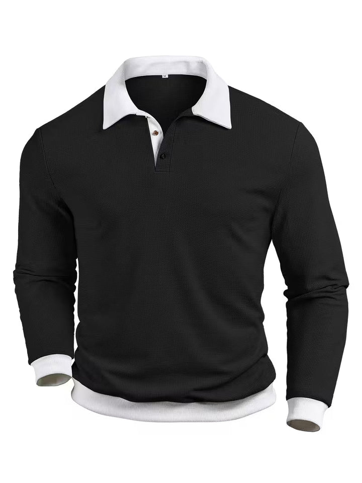 Gennady - Camicia In Maglia Waffle Testurizzata Con Colletto a Contrasto