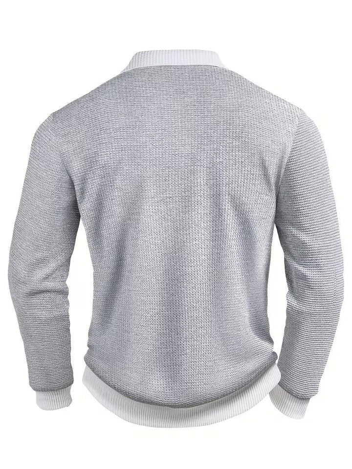 Gennady - Camicia In Maglia Waffle Testurizzata Con Colletto a Contrasto