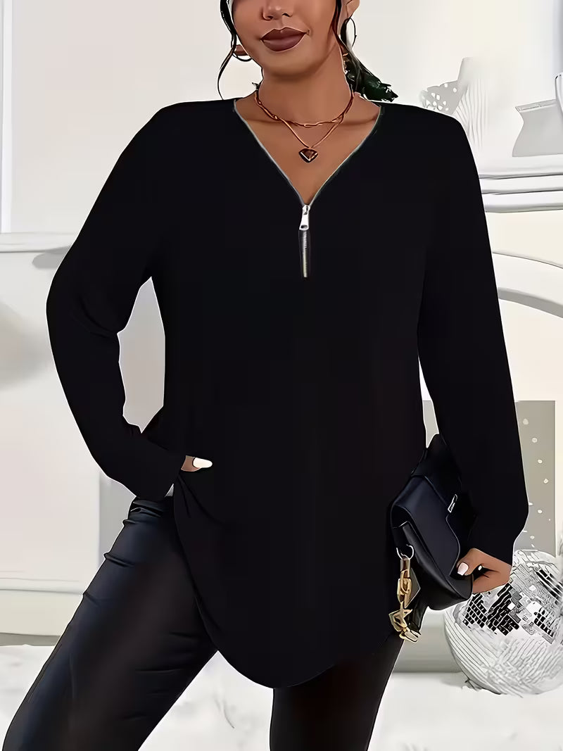 Liorah - Elegante Camicia Con Maniche Lunghe e Zip