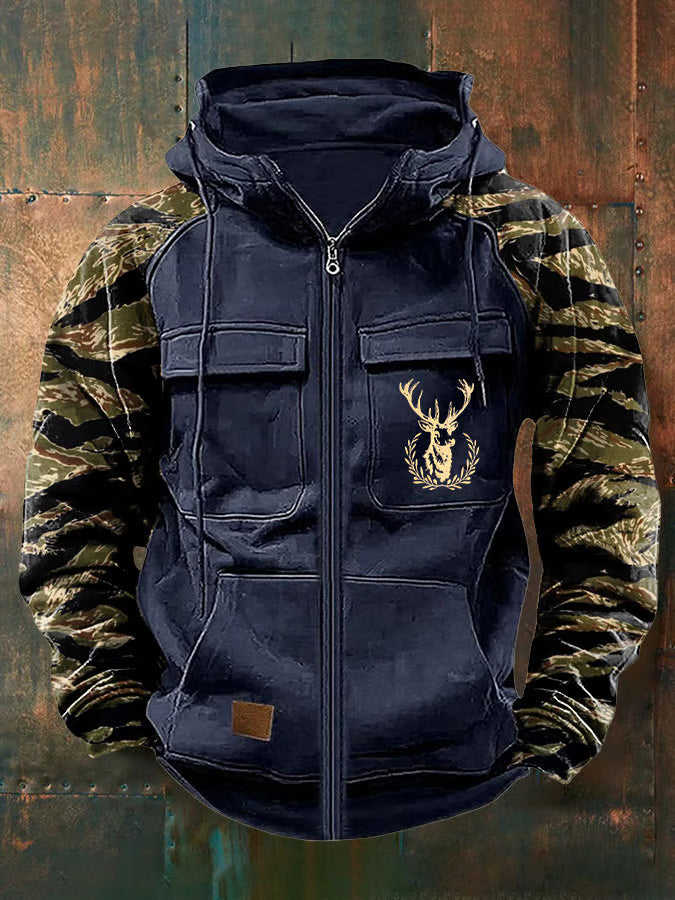 Jernard - Felpa Con Cappuccio e Zip Multi Tasche